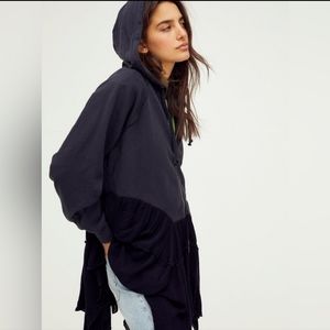 FREE PEOPLE MOON DUST ZIP, LONG HOODIE. SZ LARGE